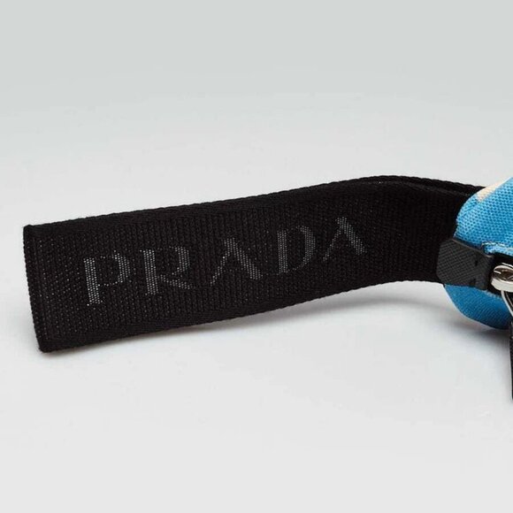 Prada Orange/Blue Striped Canvas Triangle Wristlet Clutch Bag - Picture 10 of 11